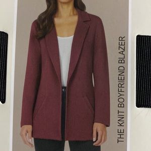 Matty M The Knit Boyfriend Blazer, Size S, Color Rosewood NWT